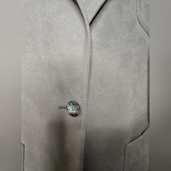 Vintage Camel Brown Faux Suede Blazer Jacket Size 10 80s/90s Retro Style - Picture 8 of 8